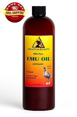 #ad EMU OIL AUSTRALIAN ORGANIC TRIPLE REFINED 100% PURE PREMIUM PRIME FRESH 16 OZ