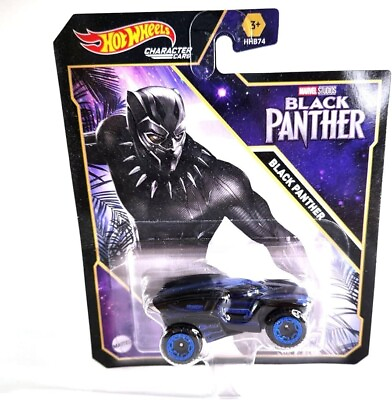 #ad Hot Wheels Marvel Black Panther Character Car Version Brand New MIP Die Cast HTF