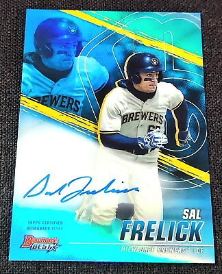 2021 Bowman Best Blue 150 Auto Sal Frelick Refractor Rookie #B21 SF Brewers