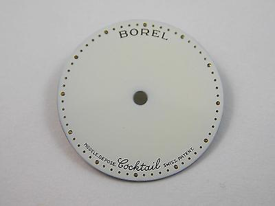 #ad Kaleidoscope Borel Cocktail Watch Dial Vintage Mens 20mm White New Old Stock