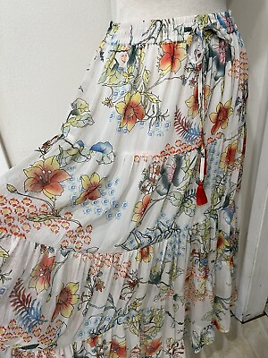 #ad Anthropologie Raga Floral Maxi Skirt Boho Size S Coastal Peasant Hippie