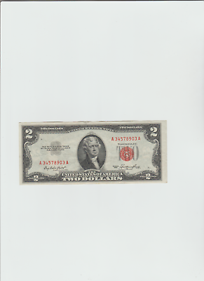 #ad 1953 $2 Red Seal Note in lightly circulated condition.
