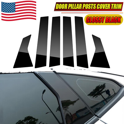 #ad For 2016 2021 Honda Civic Sedan Glossy Black Pillar Post Door Trim Accessories