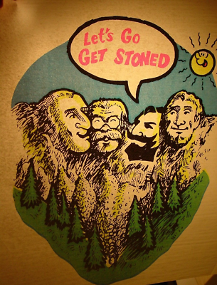 LET#x27;S GO GET STONED VINTAGE 1970#x27;s HEADSHOP IRON ON TRANSFER NICE B 22