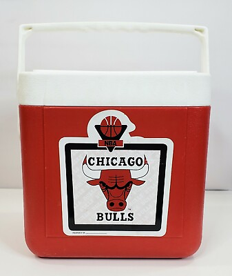 VTG Chicago Bulls Skotch Plastics Hard Lunch Box Fan Can Medium Cooler