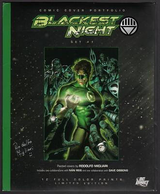 #ad Rodolfo Migliari Green Lantern SIGNED Portfolio Cover BLACKEST NIGHT