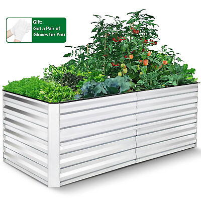 #ad Raised Garden Bed Planters Grow Box Flower Bed Modular Corrugated Metal Kits✨