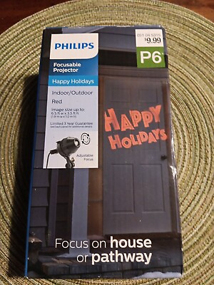 Philips LED quot;Happy Holidaysquot; Focusable Projector Indoor Outdoor Color: Red NIB