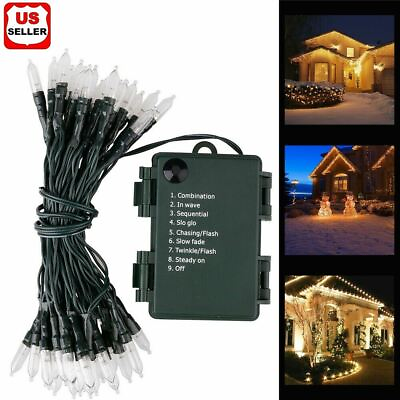 Outdoor String Lights Christmas Lights Battery Operated String Lights 50 Led USA