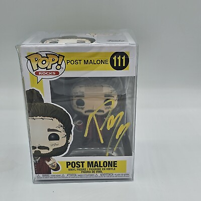 #ad Autographed Signed Post Malone Funko Pop Rocks #111 Music Figurine Toy JSA COA