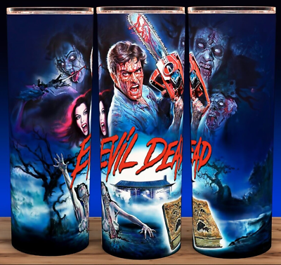 #ad Evil Dead Horror Ash with Chainsaw Cup Mug Tumbler 20oz