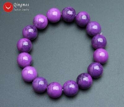 #ad Fashion 12mm Round Purple Sugilite Stone Bracelet for Women Jewelry 7.5#x27;#x27; br472