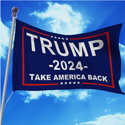 #ad Trump 2024 Take America Back Flag Banner Brass Grommet 3x5FT Double Stitched