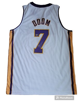 Lamar Odom Signed Lakers Jersey Steiner