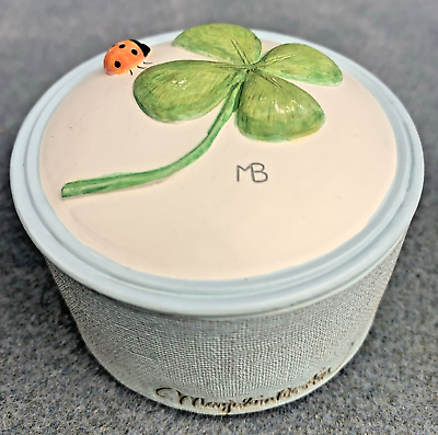 #ad Marjolein Bastin Trinket Box Ladybug 4 Leaf Clover Good Friends Health Luck