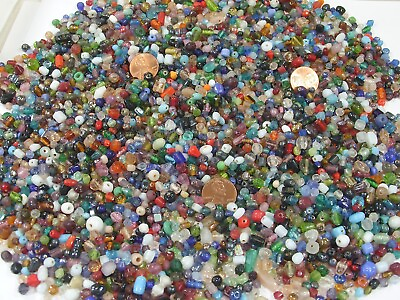 4 Pounds Assorted Color India Handmade Glass Spacer Beads Bulk Lot QKP 13