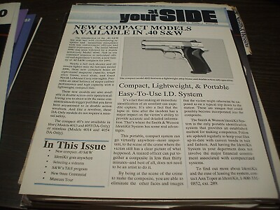 #ad AT YOUR SIDE SMITH amp; WESSON LAW ENFORCEMENT Newsletter Gun Brochure #2