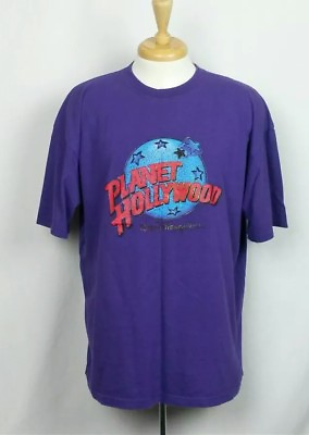 #ad Vtg 90s Planet Hollywood Disney World Mens Size XL Purple Graphic T Shirt EUC