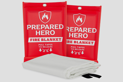 #ad Prepared Hero Emergency Fire Blanket Fire Suppression Blanket 2 Pack NEW
