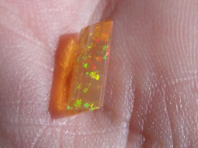 #ad 1.03 Ct Contra Luz Faceted Fire Mexican Opal