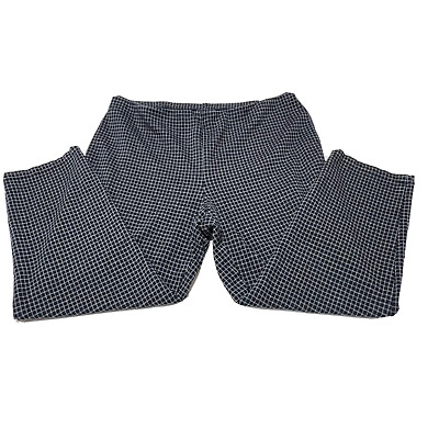 #ad J Jill Pants Ponte Slim Leg Knit Blue Check Pattern Women’s Size XL Capri Pants