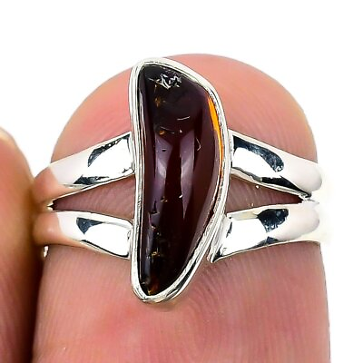 #ad Mexican Fire Agate Gemstone 925 Solid Sterling Silver Jewelry Ring Size 4.5