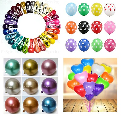 #ad 25x 12 inch 75 Choices Pearl Latex Balloon Polka Heart Metallic Party Balloons