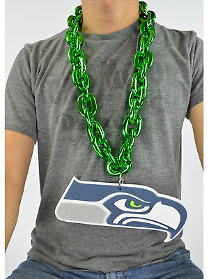 #ad New NFL Seattle Seahawks Green Fan Chain Necklace Foam
