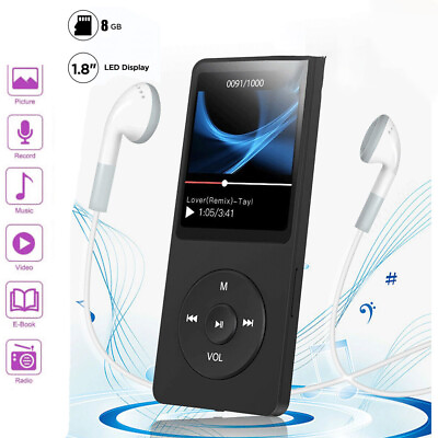 Portable MP3 MP4 Player HIFI Music Media FM Radio Recorder 8GB USA