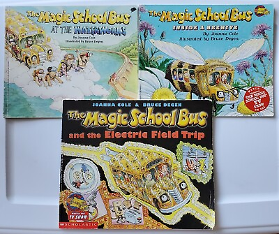 Magic School Bus Paperback Books Lot 3 Beehive Waterworks Electric Fieldtrip
