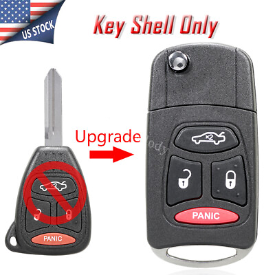 #ad Upgrade Remote Key Fob Case 4 Buttons for Dodge Charger Chrysler Aspen KOBDT04A
