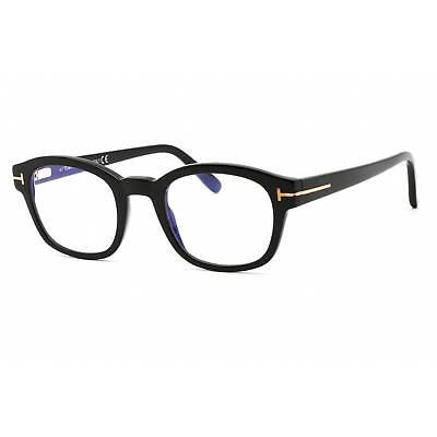 #ad #ad Tom Ford Unisex Eyeglasses Full Rim Shiny Black Plastic Round Frame FT5808 B 001