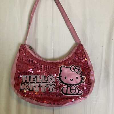 #ad Hello Kitty Sequin and Satin Purse Pre owned. A Little Wear amp; Tear