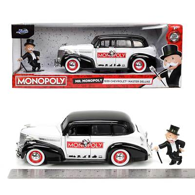 Jada Toys Hollywood Rides: Mr. Monopoly amp; 1939 Chevy Master Deluxe 1 24 Scale
