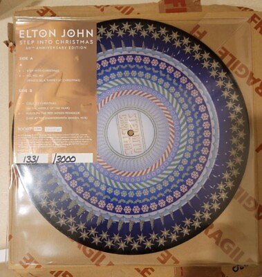 #ad #ad Elton John Step Into Christmas 12” Zoetrope Vinyl LP LE 3000 BRAND NEW