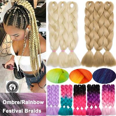 US 24quot; Ombre Jumbo Braiding Hair Extensions Weaving in Afro Twist Braids Blonde