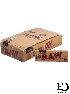 #ad Raw Unrefined Classic 1.25 1 1 4 Size Rolling Papers Full Box 24 Pack