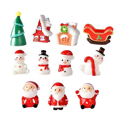#ad 11 Pieces Christmas Miniature Figurines Mini Xmas Figurines for