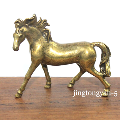 Brass Horse Figurine Statue House Office Table Decoration Animal Figurines Toys