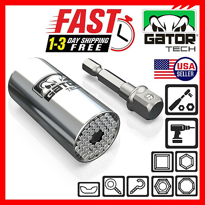 #ad Universal Socket Wrench Magical Power Grip Alligator Multi Tool Drill Adapter