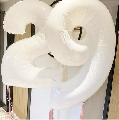 #ad 40quot; White Number Foil Balloon Birthday Party Decorations amp; Decor 0123456789