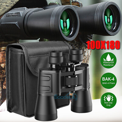 180x100 Binoculars Tactical Day amp; Night Zoom Optics Outdoor Hunting Camping Kit
