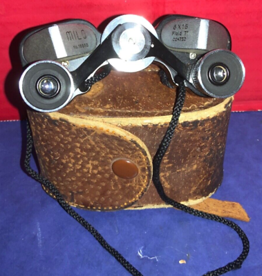 Vintage Milo Binoculars No. 16555 6 X 15 Field 7quot; w Case