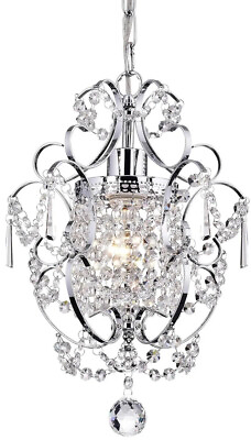 #ad PAPAYA Crystal Mini Chandelier Lighting 1 Light Chrome Chandeliers Iron Ceiling