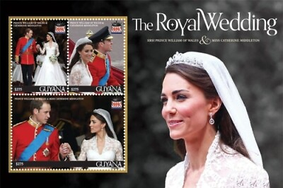Guyana 2011 Royal Wedding Of Prince William amp; Kate Middleton Sheet Of 3 MNH