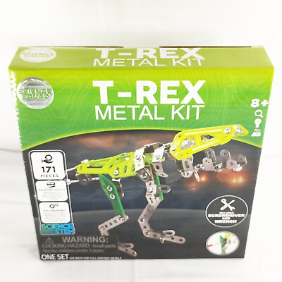 Science Squad T Rex Metal Kit 171 Pieces Dinosaur Model
