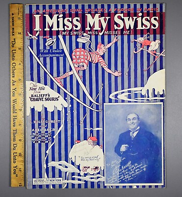 Vintage Sheet Music 1925 I Miss My Swiss My Swiss Miss Misses Me