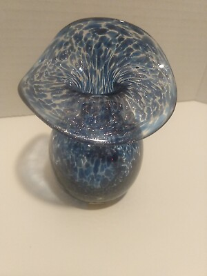#ad Jan Stievens Glashytta Small Hand Blown Vase Rare Vtg