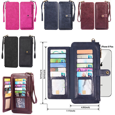 #ad Women Clutch Leather Zipper RFID Wallet Long Card Holder Phone Bag Case Purse US