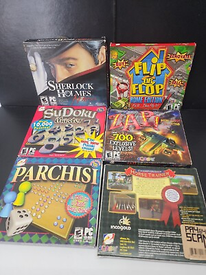 #ad Pc Game Lot Factory Sealed Soduku Sherlock Homes Zap Parchisi amp; More Qty 6